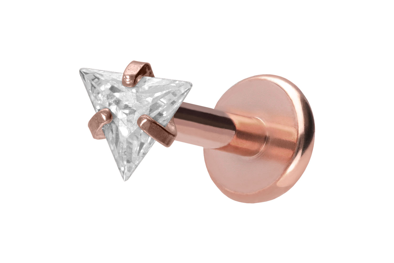 Titan Labret mit Push Fit EINGEFASSTES KRISTALLDREIECK